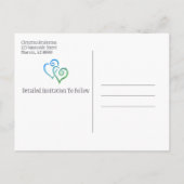 Vrijgezellenfeest sparen de Datum Blauwe Groene Ho Aankondigingskaart (Achterkant)