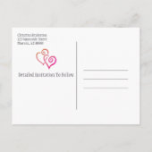 Vrijgezellenfeest sparen de Datum Oranje roze hart Aankondigingskaart (Achterkant)