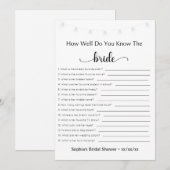 Vrijgezellenfeest speelt hoe goed je de bride kent kaart (Voorkant / Achterkant)