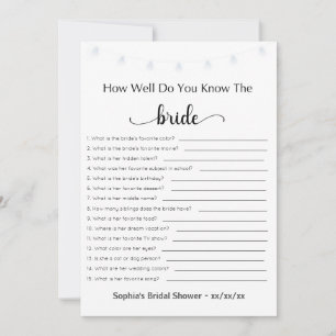 Vrijgezellenfeest speelt hoe goed je de bride kent kaart