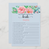 Vrijgezellenfeest speelt hoe goed je de bride kent kaart (Voorkant / Achterkant)