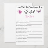 Vrijgezellenfeest speelt hoe goed je de bride kent kaart (Voorkant / Achterkant)