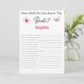 Vrijgezellenfeest speelt hoe goed je de bride kent kaart (Staand voorkant)