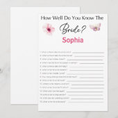 Vrijgezellenfeest speelt hoe goed je de bride kent kaart (Voorkant / Achterkant)