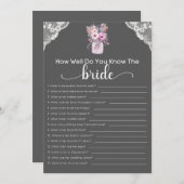 Vrijgezellenfeest speelt hoe goed je de bride kent kaart (Voorkant / Achterkant)