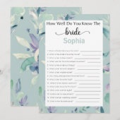 Vrijgezellenfeest speelt hoe goed je de bride kent kaart (Voorkant / Achterkant)