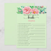 Vrijgezellenfeest speelt hoe goed je de bride kent kaart (Voorkant / Achterkant)