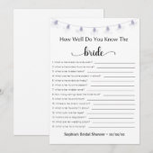 Vrijgezellenfeest speelt hoe goed je de bride kent kaart (Voorkant / Achterkant)