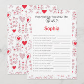 Vrijgezellenfeest speelt hoe goed je de bride kent kaart (Voorkant / Achterkant)