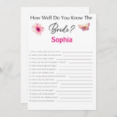 Vrijgezellenfeest speelt hoe goed je de bride kent kaart (Voorkant / Achterkant)