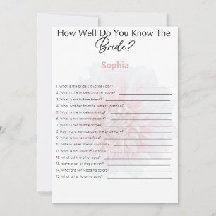 Vrijgezellenfeest speelt hoe goed je de bride kent kaart