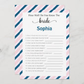 Vrijgezellenfeest speelt hoe goed je de bride kent kaart (Voorkant / Achterkant)