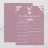 Vrijgezellenfeest speelt hoe goed je de bride kent kaart (Voorkant / Achterkant)
