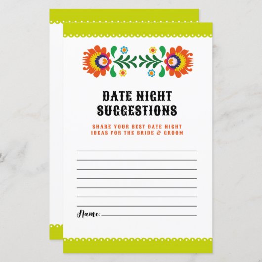 Vrijgezellenfeest Spel Datum Nachtelijke suggestie (Voorkant / Achterkant)