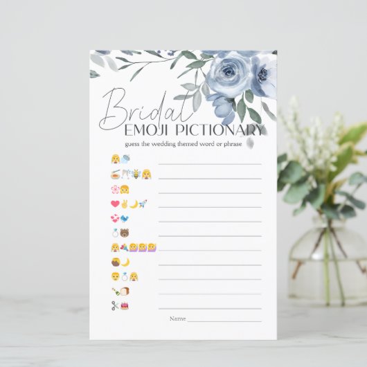 Vrijgezellenfeest spel Emoji Pictionary Dusty Blue (Staand voorkant)