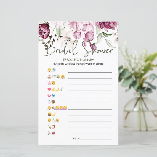 Vrijgezellenfeest spel Emoji Pictionary Pioenroze (Staand voorkant)