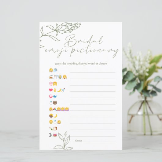 Vrijgezellenfeest spel Emoji Pictionary Sage Boho (Staand voorkant)