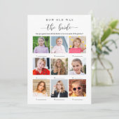 Vrijgezellenfeest spel - Foto hoe oud was de bride Kaart (Staand voorkant)