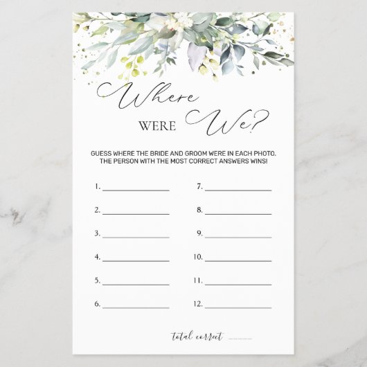 Vrijgezellenfeest spel groen waar waren we flyer (Voorkant)