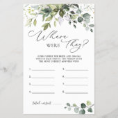 Vrijgezellenfeest spel groen waar waren ze flyer (Voorkant)