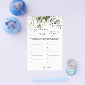 Vrijgezellenfeest spel groen waar waren ze flyer (Enkel)