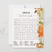 Vrijgezellenfeest spel herfst pompoen woord zoeken (Voorkant)