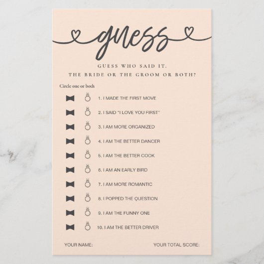 Vrijgezellenfeest spel Hij zei dat ze gokte (Voorkant)