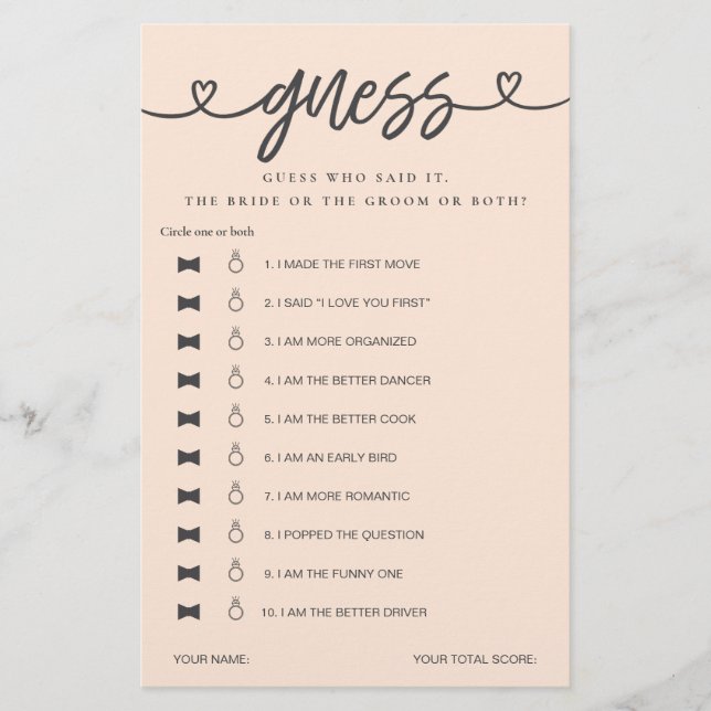 Vrijgezellenfeest spel Hij zei dat ze gokte (Voorkant)