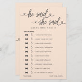 Vrijgezellenfeest spel Hij zei dat ze gokte (Voorkant / Achterkant)