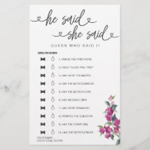 Vrijgezellenfeest spel Hij zei dat ze gokte