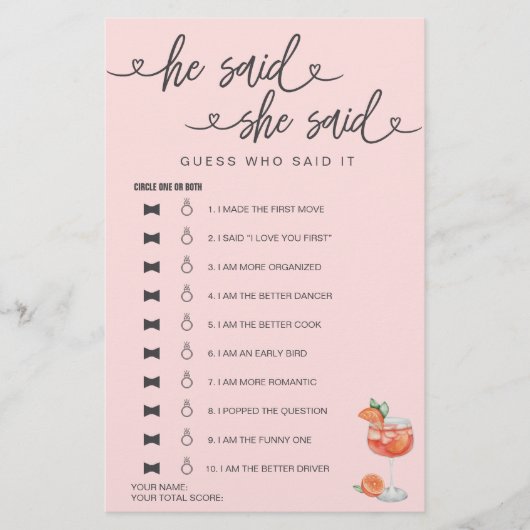 Vrijgezellenfeest spel Hij zei dat ze gokte (Voorkant)