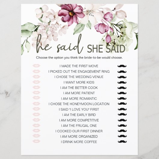 Vrijgezellenfeest spel Hij zei dat ze pioenen roze (Voorkant)