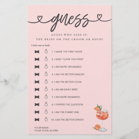 Vrijgezellenfeest spel Hij zei dat ze zei raden Ap (Voorkant)