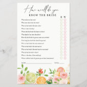 Vrijgezellenfeest spel Ken de bruid Citrus bloemen Flyer (Voorkant)