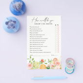 Vrijgezellenfeest spel Ken de bruid Citrus bloemen Flyer (Enkel)