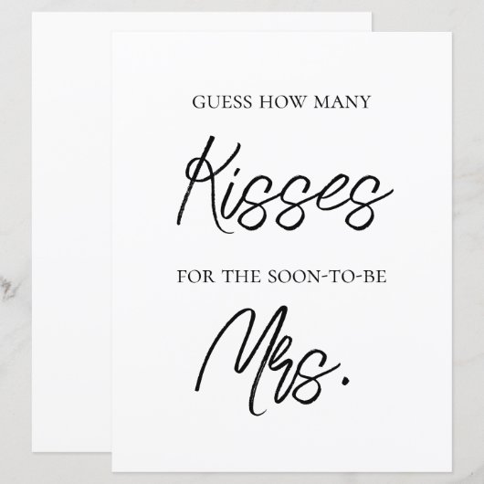 Vrijgezellenfeest Spel - Kusjes voor de Mrs (Voorkant / Achterkant)