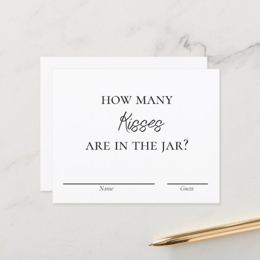 Vrijgezellenfeest Spel - Kusjes voor de Mrs Kaarte (Voorkant / Achterkant in situ)