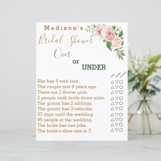 Vrijgezellenfeest spel 🌸 Over of onder uitdaging (Staand voorkant)