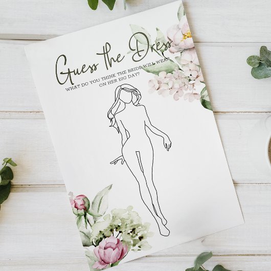 Vrijgezellenfeest Spel Pioenen Roze Raad de Jurk Flyer