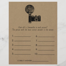 Vrijgezellenfeest spel raden de leeftijd bruiloft flyer