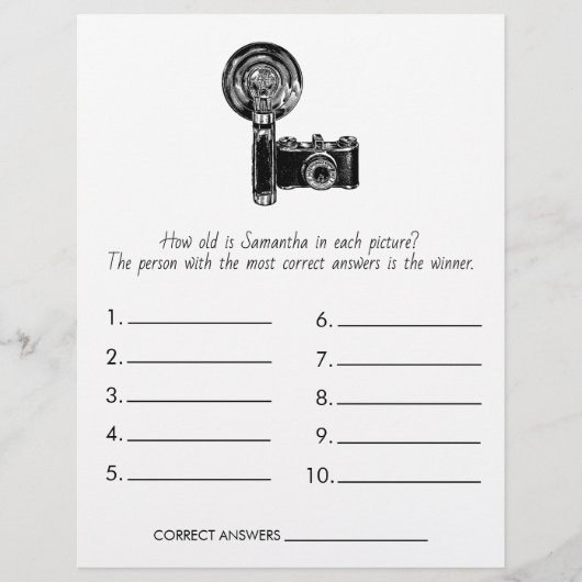 Vrijgezellenfeest spel raden de leeftijd bruiloft flyer (Voorkant)