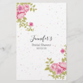 Vrijgezellenfeest Spel Roze Floral raad het dress Flyer (Achterkant)