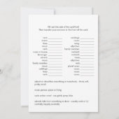 Vrijgezellenfeest spel "The Wedding Day" - Vertrou Kaart (Achterkant)