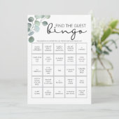 Vrijgezellenfeest Spel-Vind de Gast Bingo Programmakaart (Staand voorkant)