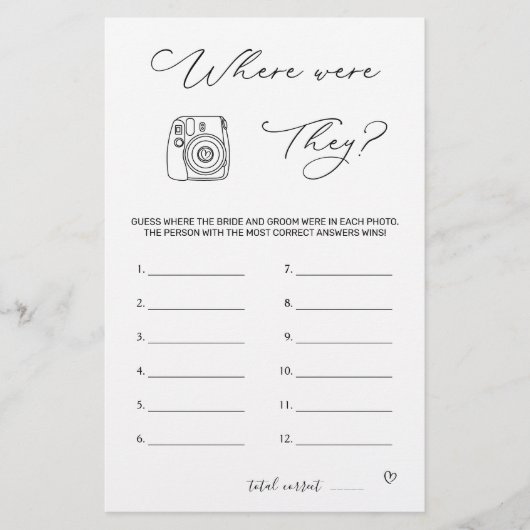 Vrijgezellenfeest spel waar waren ze briefpapier (Voorkant)