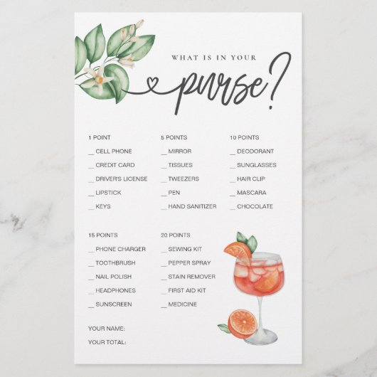 Vrijgezellenfeest spel Wat zit er in je portemonne (Voorkant)