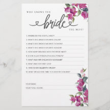 Vrijgezellenfeest spel Wie kent de bruid het beste