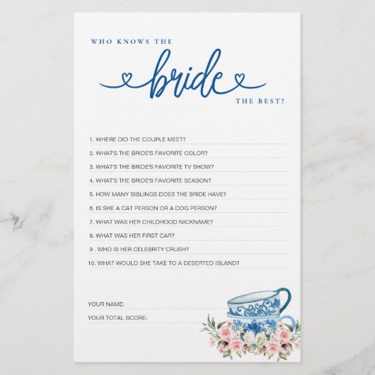Vrijgezellenfeest spel Wie kent de bruid het beste (Voorkant)