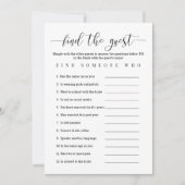 Vrijgezellenfeest spel Zoek de gast Kaart (Voorkant)