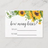 Vrijgezellenfeest Spel Zonnebloemen Hoeveel Kussen Plaatskaartje (Voorkant)